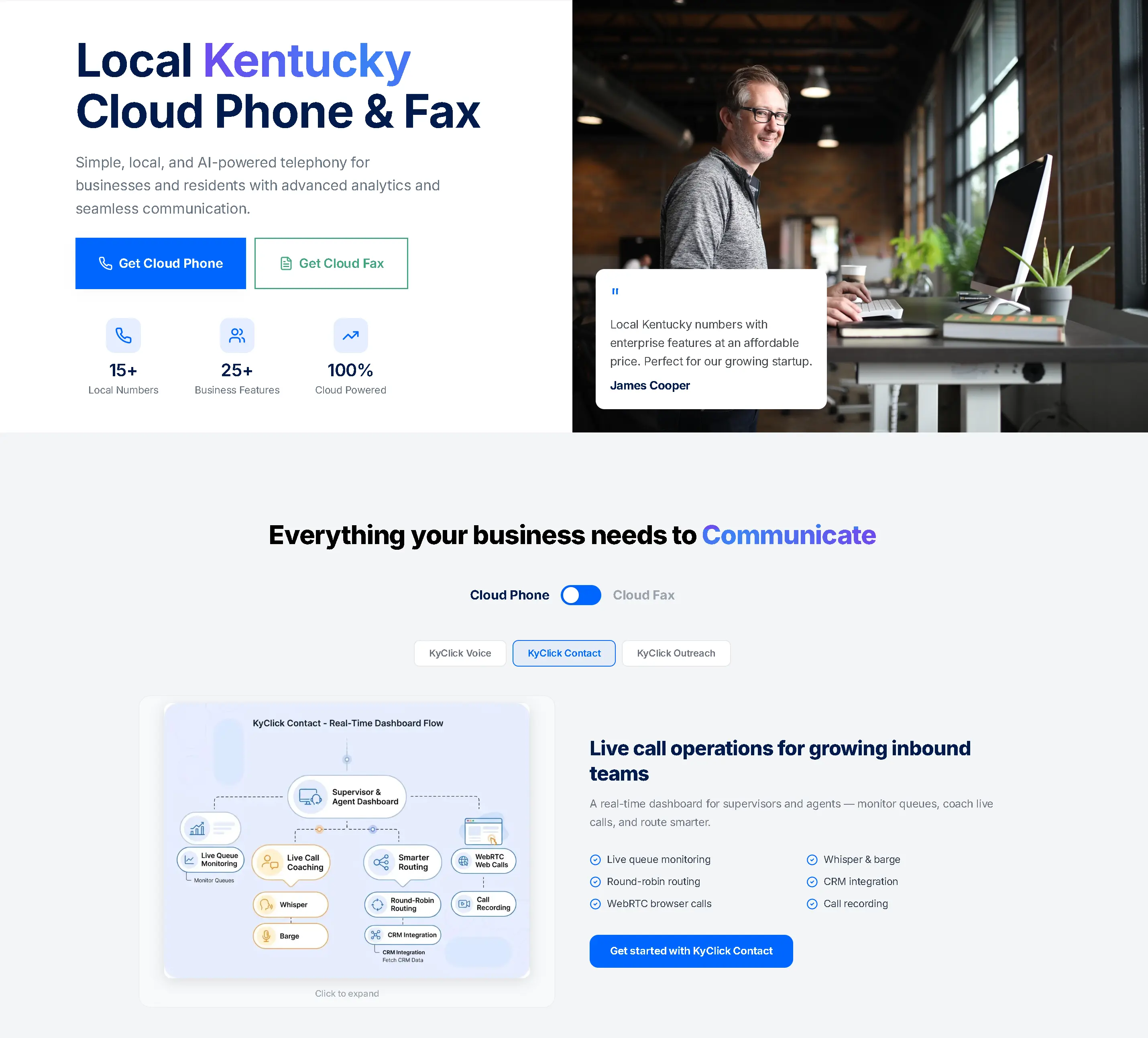 KyClick homepage redesign