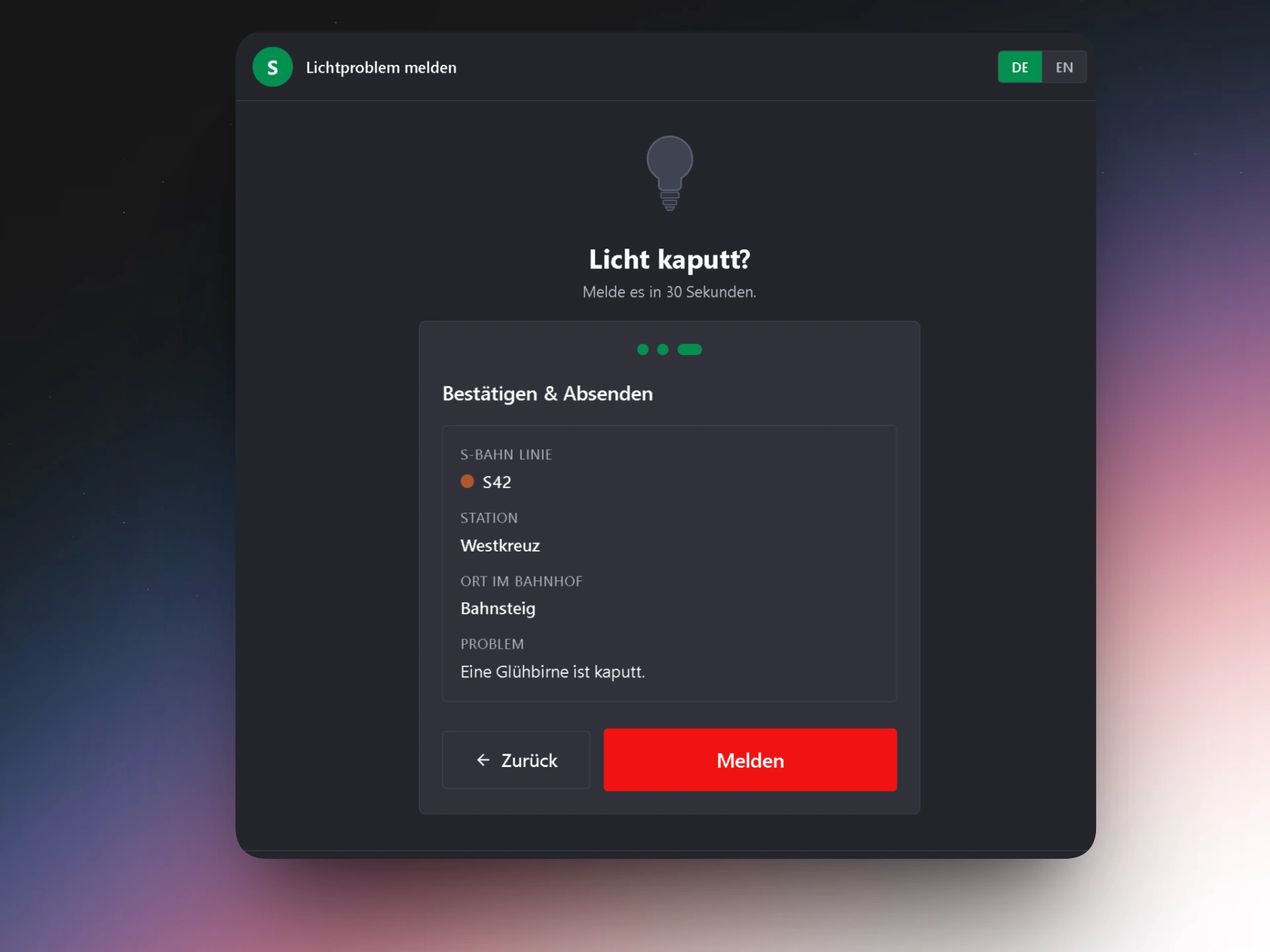 LichtBahn screen 2